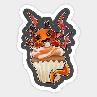 Orange cream cupcake dragon Sticker